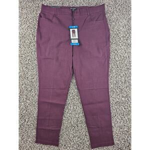Mario Serrani Italy Womens Sz L Slim Leg Dress Pants Burgundy NEW